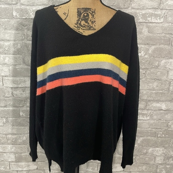 Wishlist Color Striped Black Sweater - Picture 2 of 6